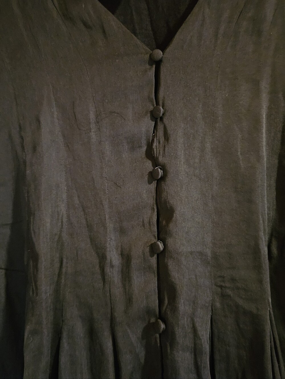 Dolan Black Button-Front Ruffle Sleeve Blouse - Picture 3 of 8